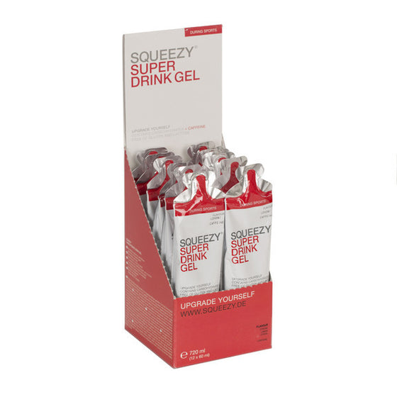 SQUEEZY SUPER DRINK GEL - Lemon Box 12 (CAFFEINE)