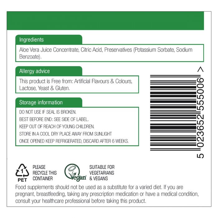 Natures Aid Double Strength Aloe Vera Juice