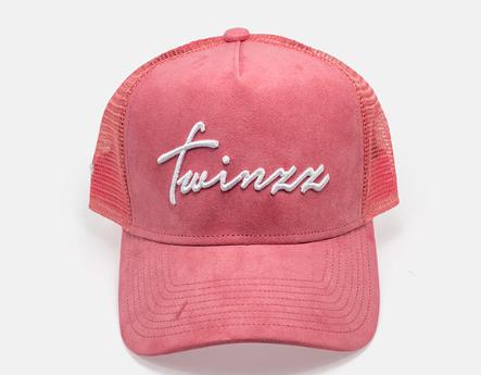 Twinzz Script Suede Pink Trucker Cap