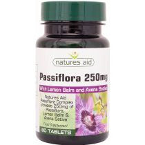 Natures Aid Passiflora, Lemon Balm & Avena Sativa- 60 Tablets