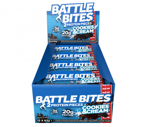 Battle Bites 2 Protein Pieces Cookies & Cream - 12x62g