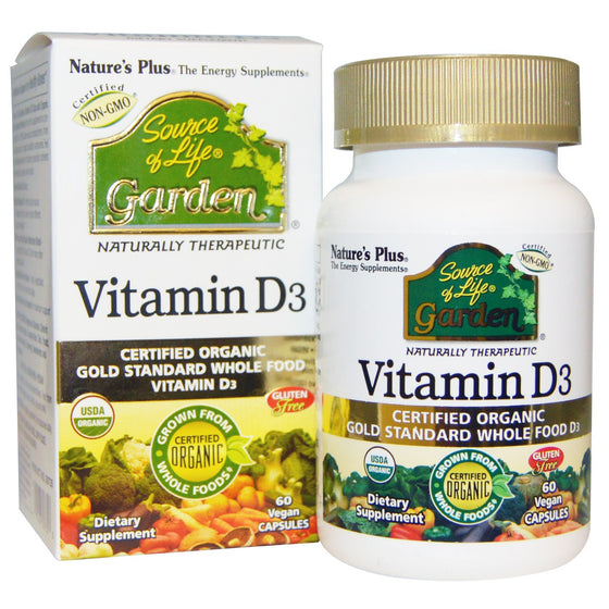Natures Plus Source Of Life Garden Vitamin D3- 60 Vegan Capsules