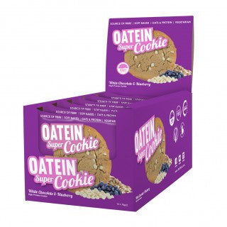 Oatein Super Cookie Box of 12 White Chocolate & Blueberry