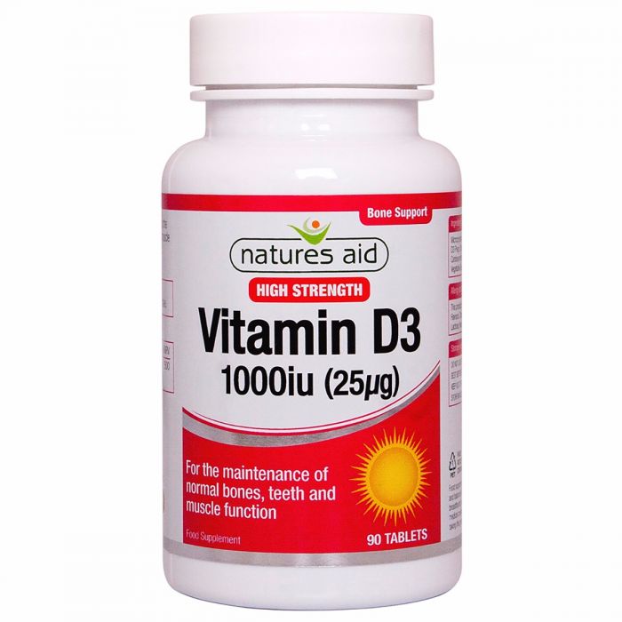 Natures Aid Vitamin D3 1000iu (25ug)- 90 Tablets